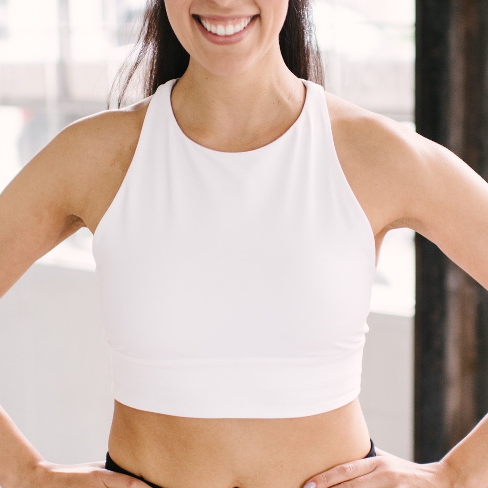 Lululemon White Bra High Neck  Size 8